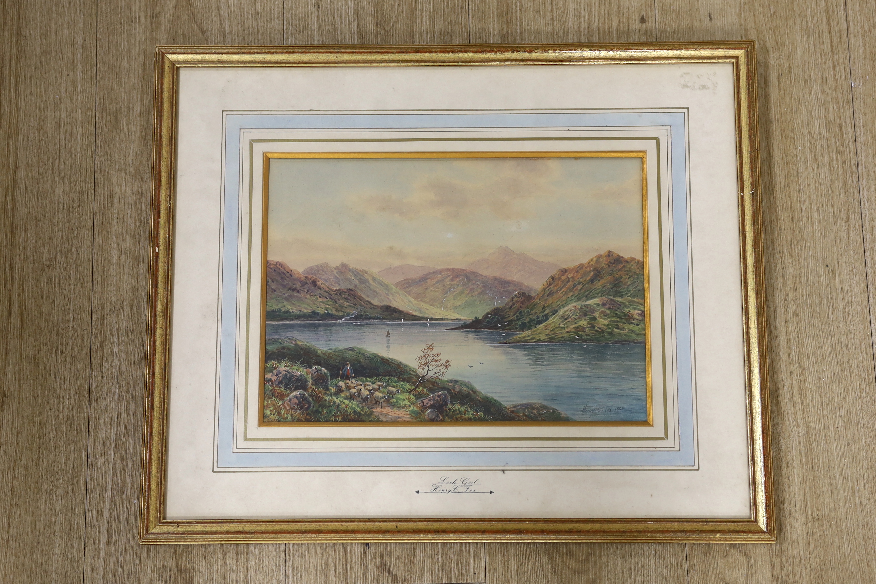 Henry Charles Fox (1860-1925), watercolour, 'Loch Gail', signed and dated 1904, 24 x 35cm